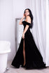 Velvet dress Evening dress with a slit